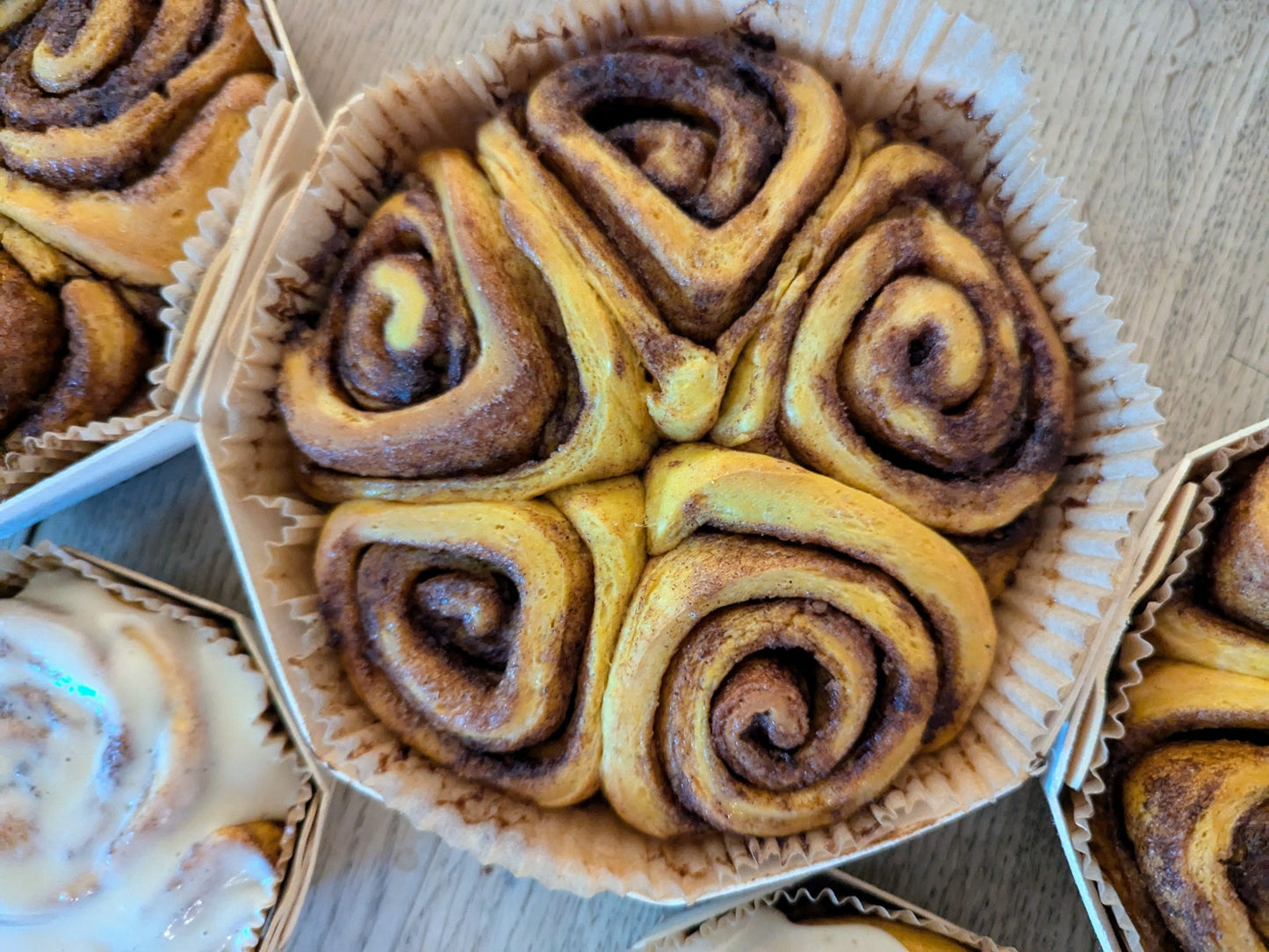 Pumpkin Cinnamon Rolls with Maple Cream Cheese Icing