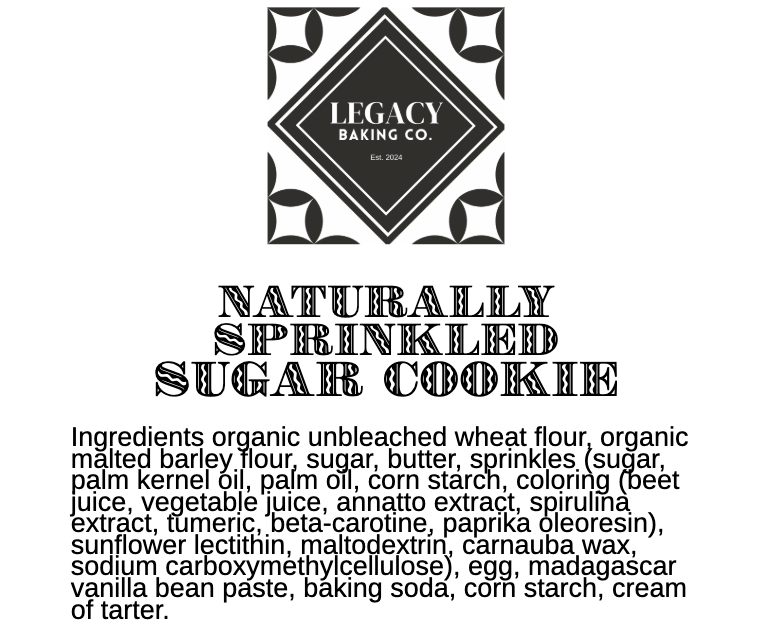 Naturally Sprinkled Sugar Cookies - 1 dozen