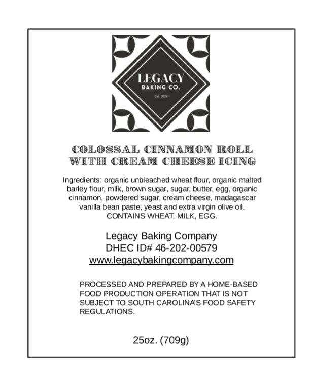 Colossal Cinnamon Roll topped with Cream Cheese Icing