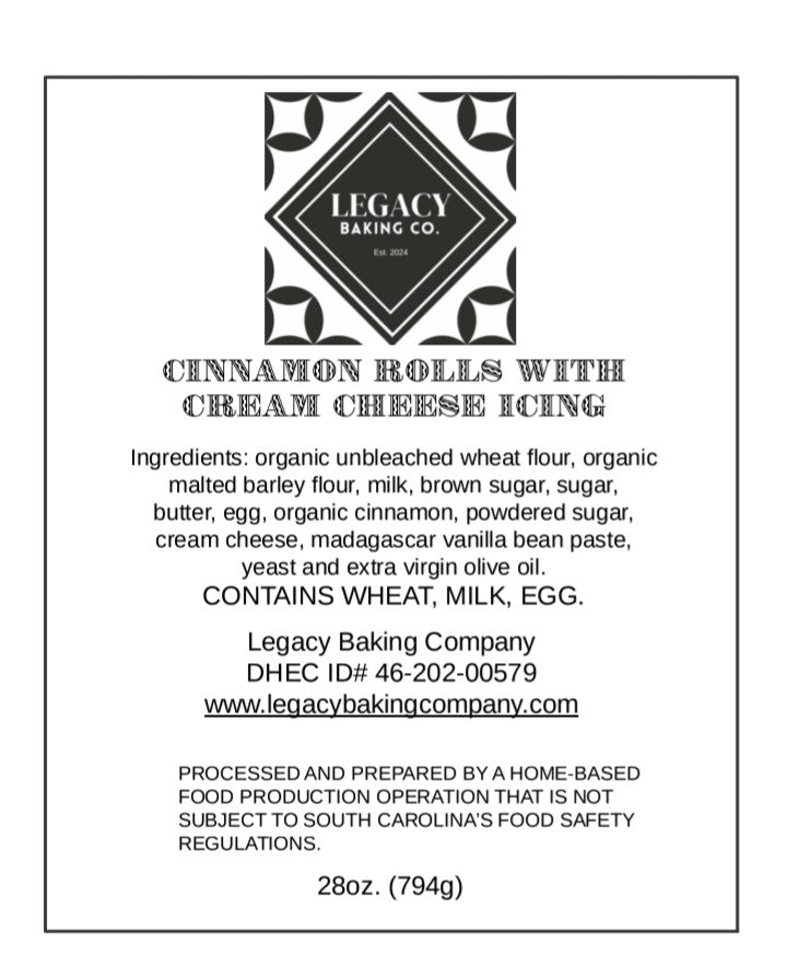 Cinnamon Rolls with Cream Cheese Icing - 5 singles served in our classic wooden tray