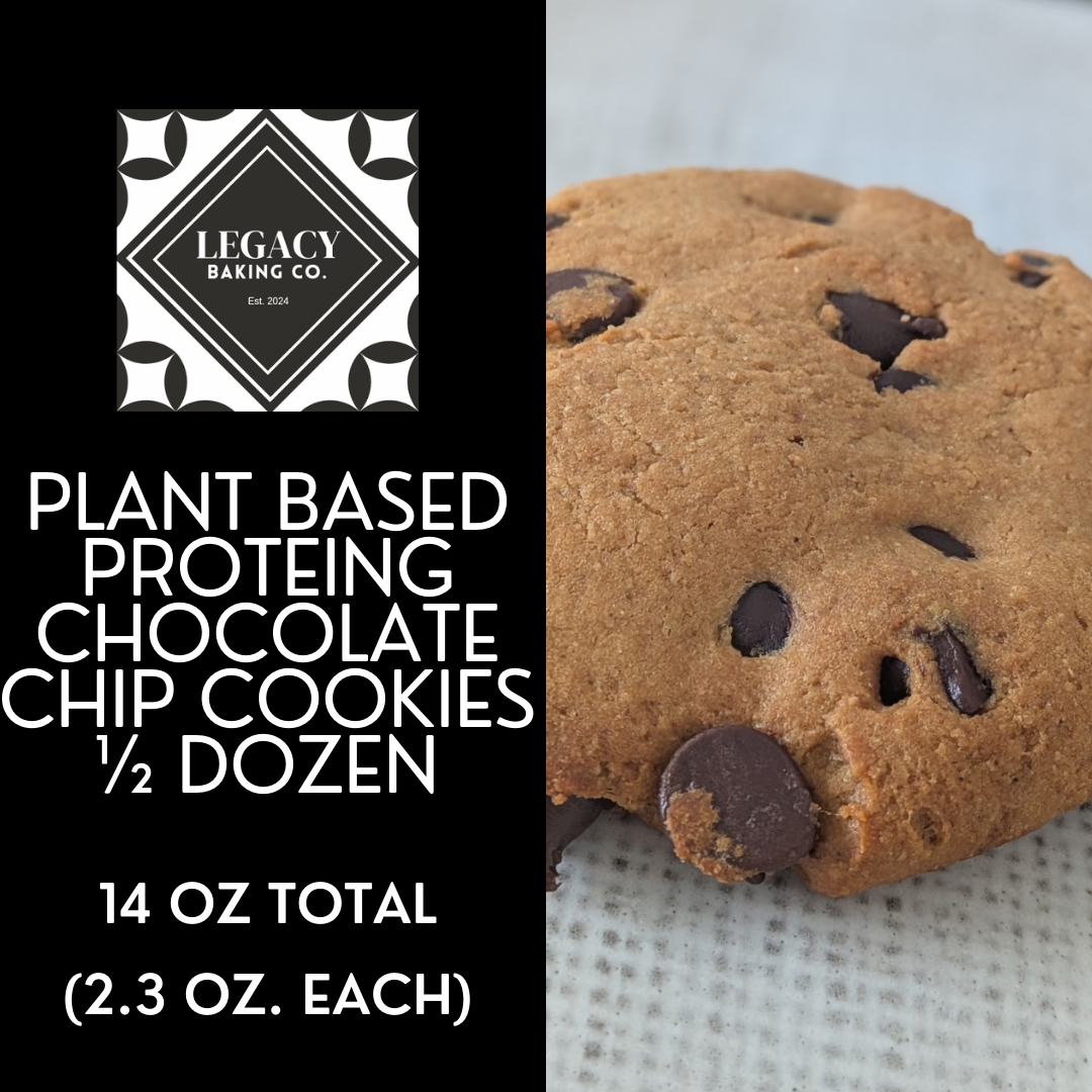 Plant Based Protein Chocolate Chip Cookies - 1/2 dozen