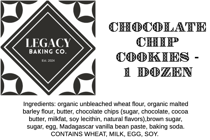 Chocolate Chip Cookies - 1 dozen