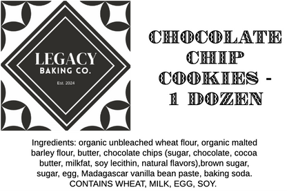 Chocolate Chip Cookies - 1 dozen