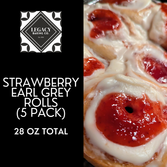 Strawberry Earl Grey Cinnamon Rolls - 5 Pack
